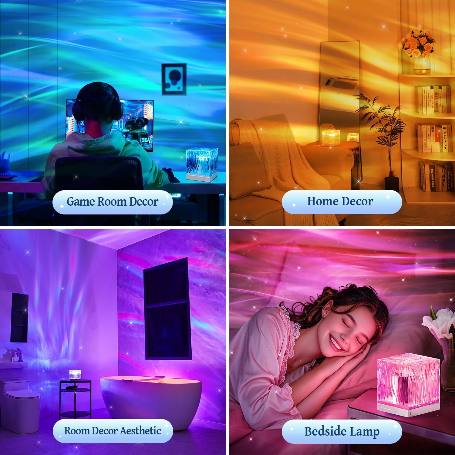 Mubarek Northern Lights Projector, 18 Colors 162 Modes Ceiling Galaxy Projector, Remote Ambient Lighting Mood Lighting, Room Lights for Bedroom, Cool Stuff Aesthetic Room Decor for Teen Girl Gifts - Image 6