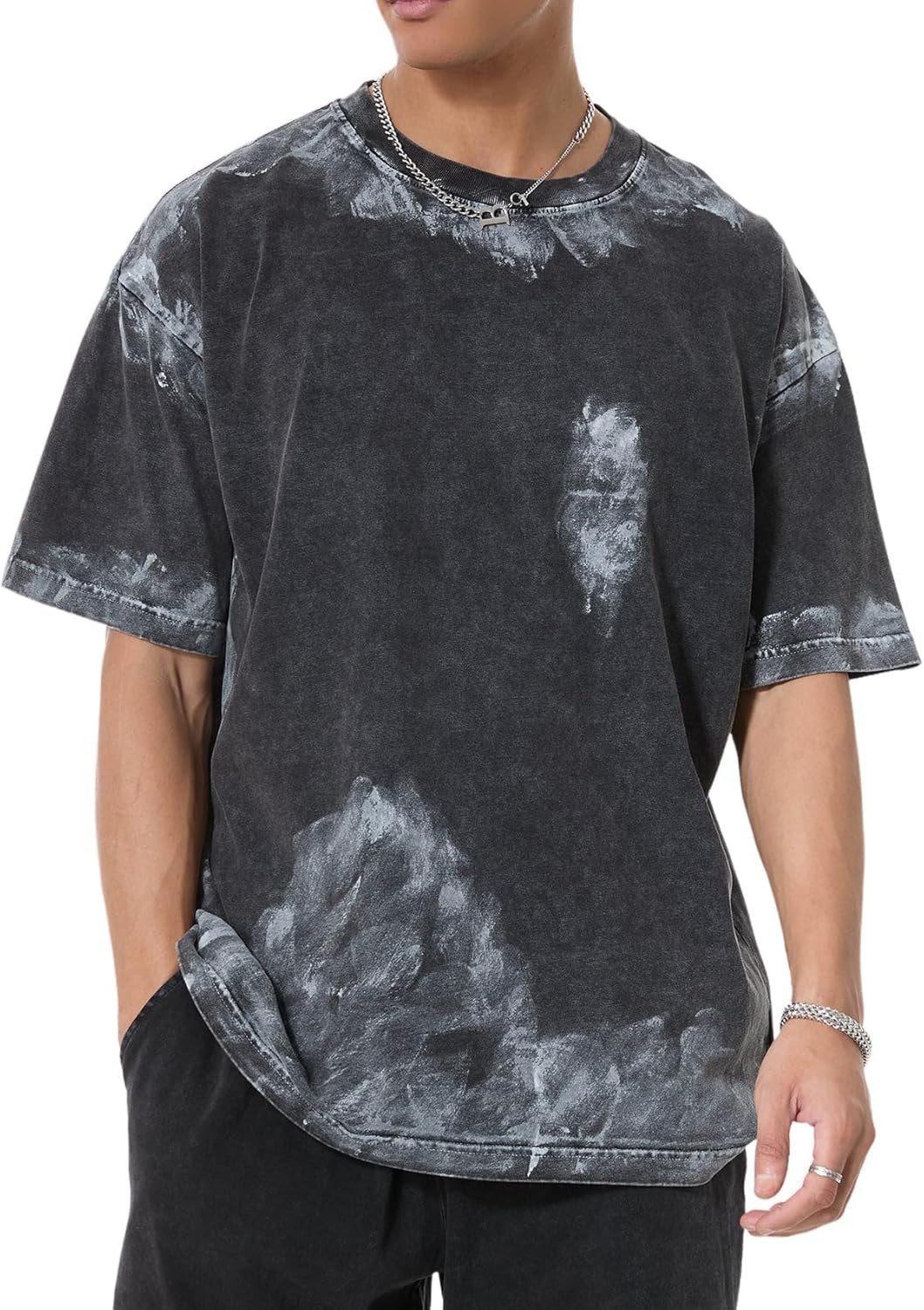 3 Pack Men Oversized Heavy Cotton T-Shirts Vintage Crewneck Shirts Tees Short Sleeve Women Baggy Tops Streetwear - Image 4